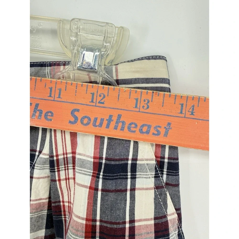 Vtg The Eagles Eye Main Line Plaid Button Front Midi Skirt Tartan Pleated Pocket